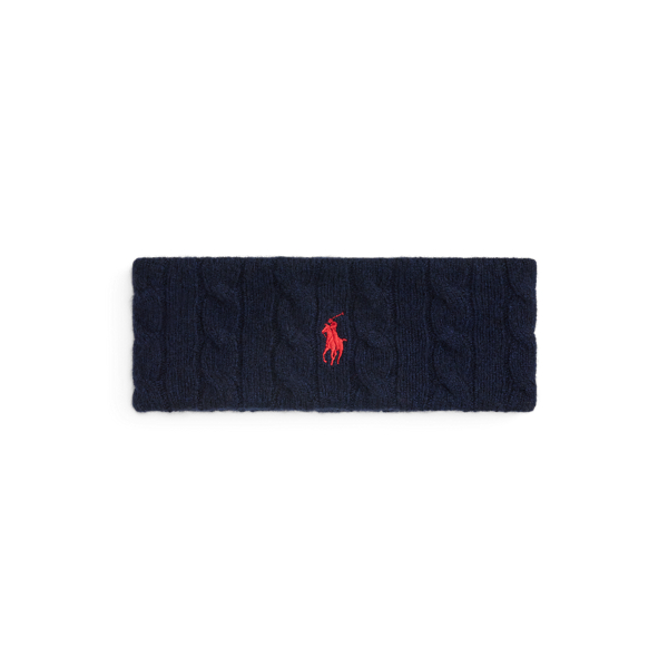 Ralph Lauren Cable-knit Wool-cashmere Headband In Blue