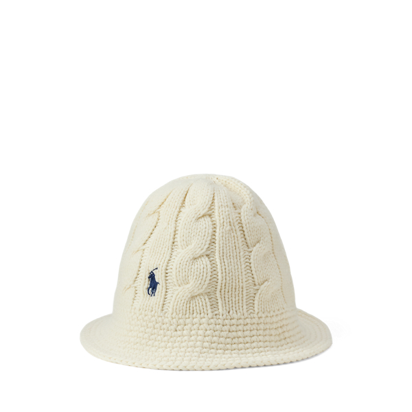 Ralph Lauren Cable-knit Wool-blend Bucket Hat In Neutral