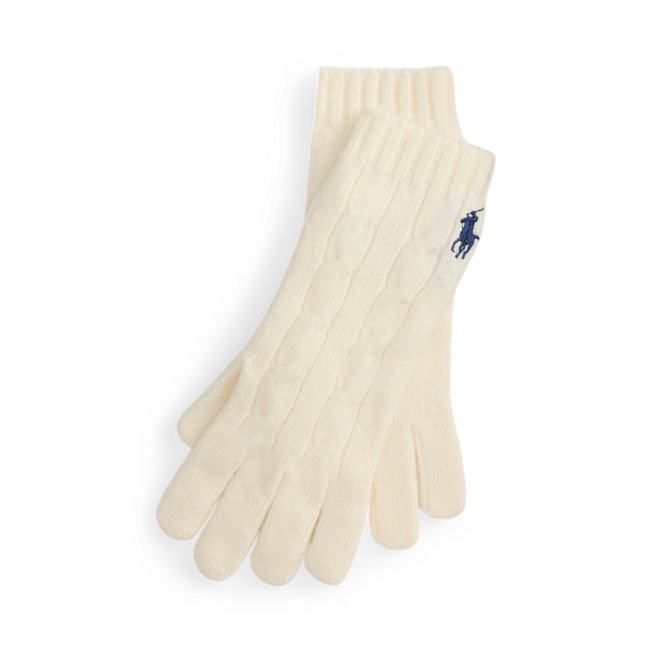 Ralph Lauren Cable-knit Wool-cashmere Gloves In Neutral