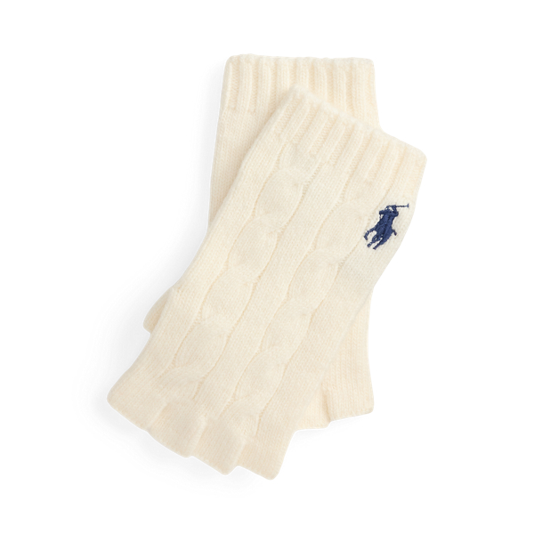 Ralph Lauren Cable Wool-cashmere Fingerless Gloves In Neutral