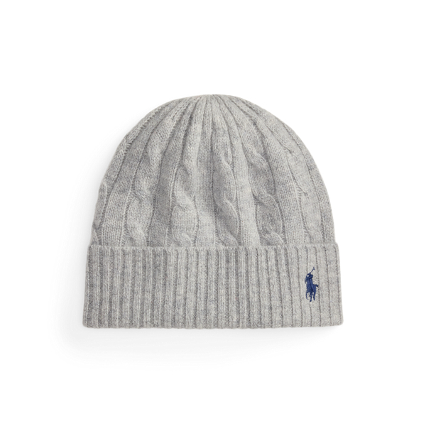 Ralph Lauren Cable-knit Wool-cashmere Beanie In Gray