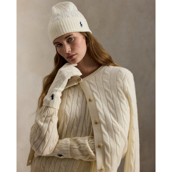 Polo Ralph Lauren Cable-Knit Wool-Cashmere Beanie