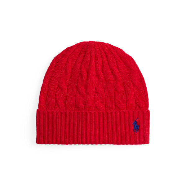 Ralph Lauren Cable-knit Wool-cashmere Beanie In Red