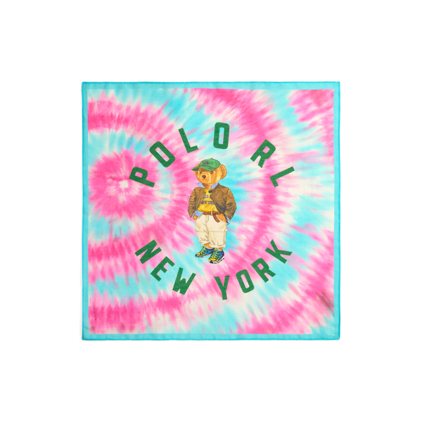 Ralph Lauren Polo Bear Cotton-silk Square Scarf In Multi