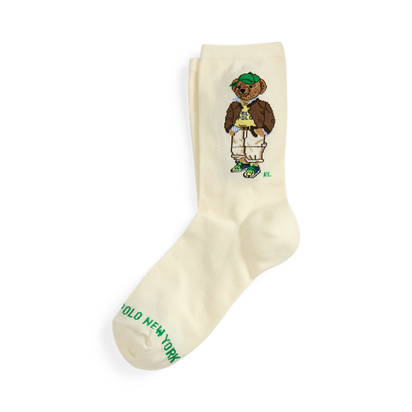 Ralph Lauren Polo Bear Cotton-blend Crew Socks In White