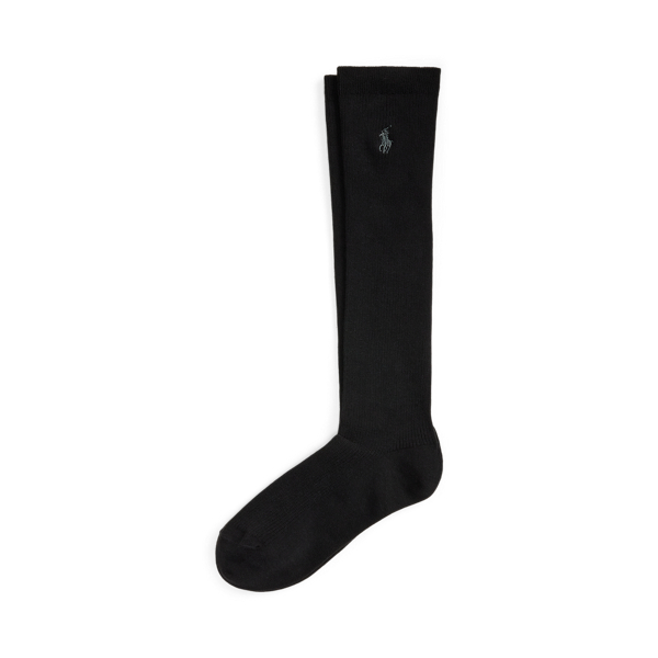 Ralph Lauren Ribbed Knee-high Socks In Black