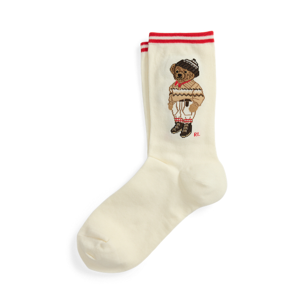 Ralph Lauren Polo Bear Cotton-blend Crew Socks In Neutral