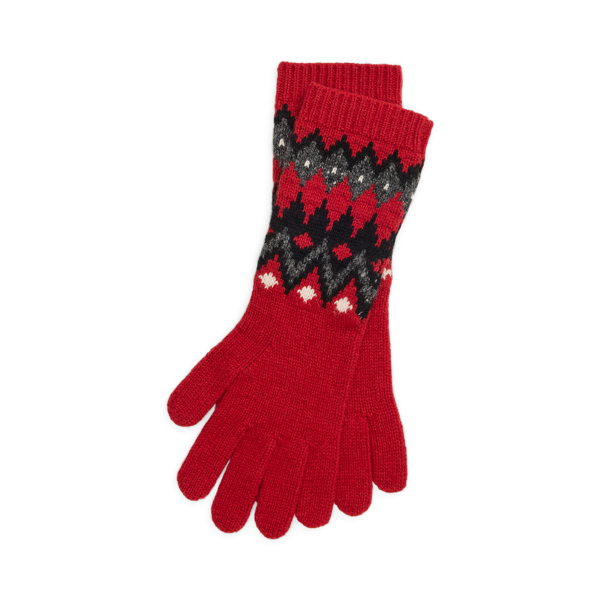Ralph Lauren Fair Isle Wool-blend Gloves In Red