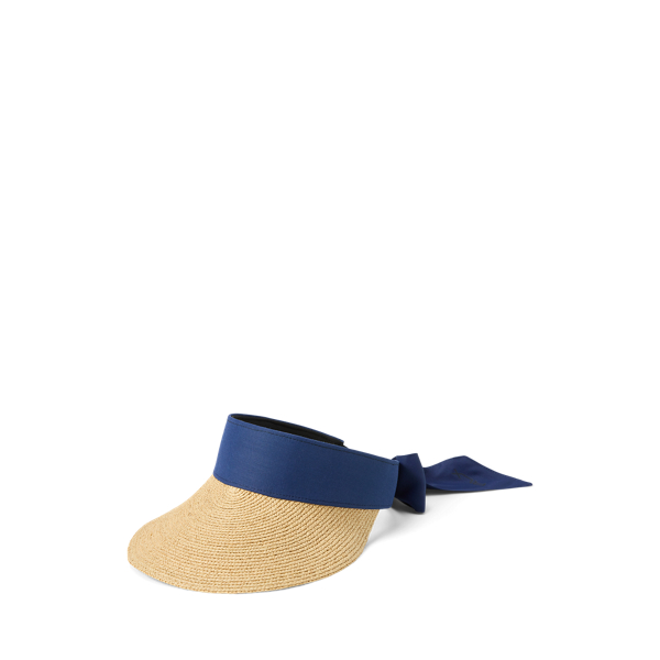 Polo Ralph Lauren Woven-brim Self-tie Visor In Refined Navy