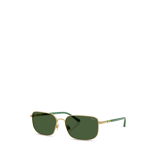 Ralph Lauren Heritage Rugby-stripe Metal Sunglasses In Gold