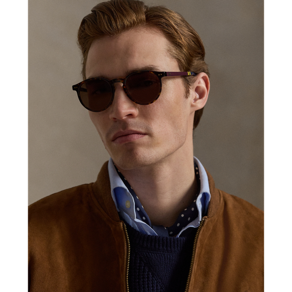 Rugby-Stripe Round Sunglasses