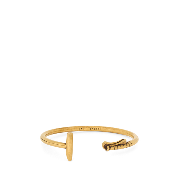 Ralph Lauren Antiqued Brass Polo Mallet Cuff In Yellow