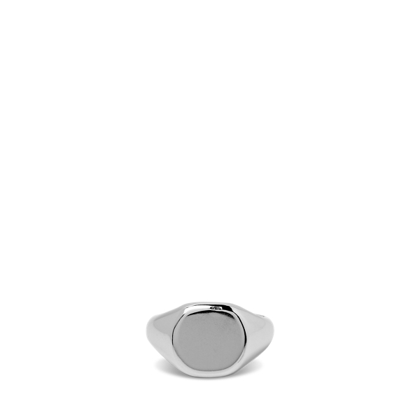 Ralph Lauren Sterling Silver Square Signet Ring In Silver
