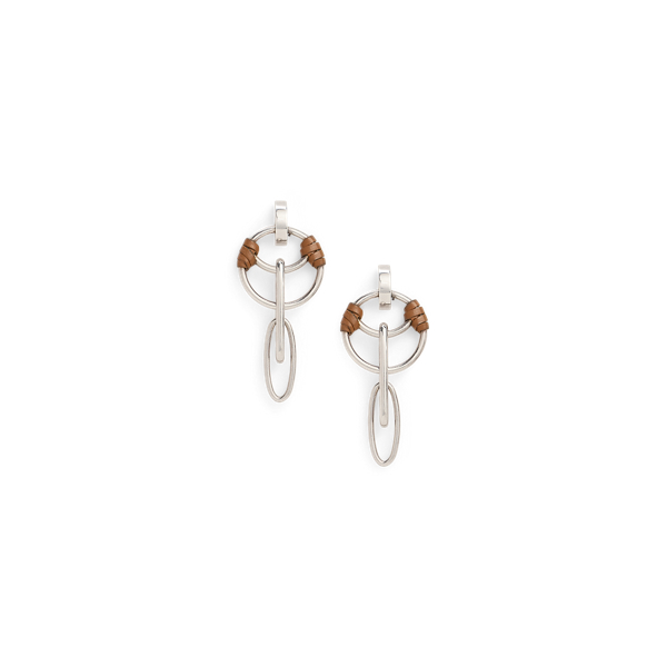 Calfskin-Trim Small Equestrian Earrings - Collection - Modalova