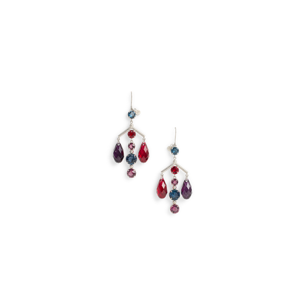 Ralph Lauren Multicolored Crystal Chandelier Earrings In Multi