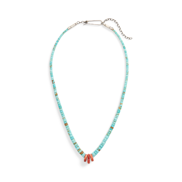 Polo Ralph Lauren Piki Wadsworth Turquoise Necklace In Silver