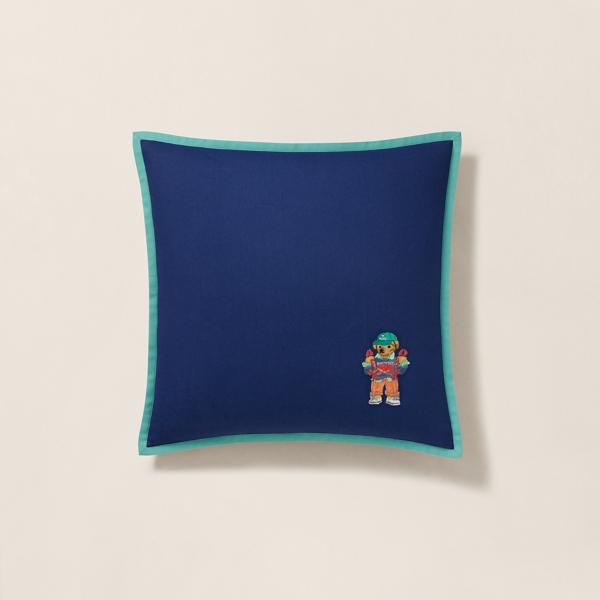 Seaside Polo Bear Throw Pillow