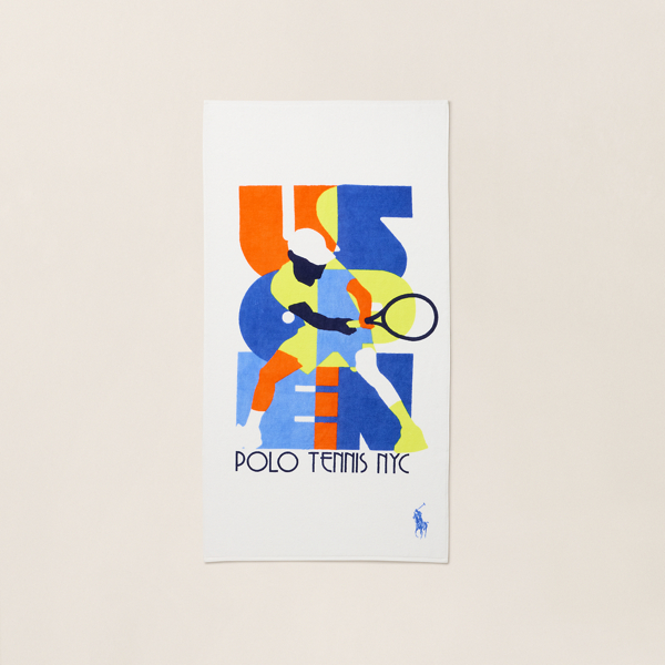 Polo Ralph Lauren Us Open Graphic Sport Towel In White Multi