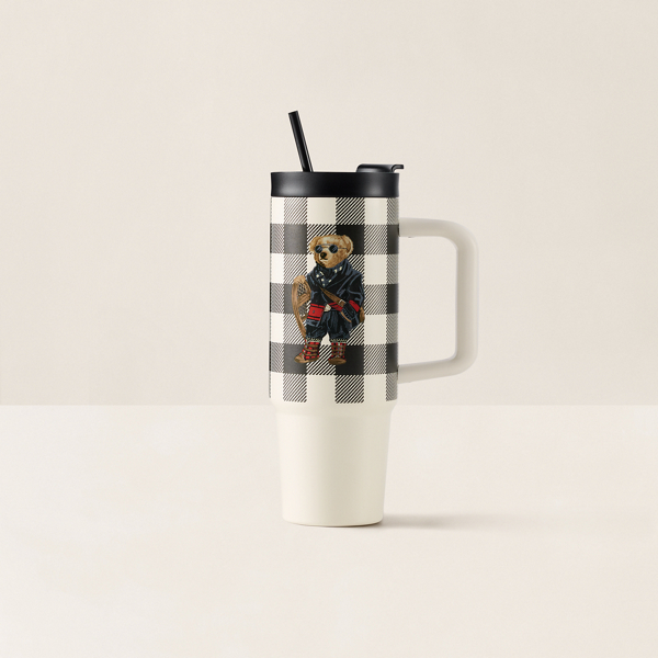 Ralph Lauren Holiday Polo Bear Water Bottle & Straw In Multi