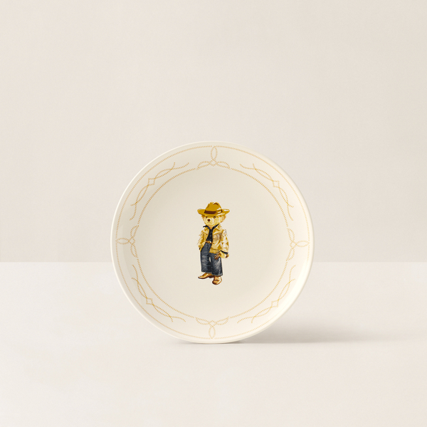 Ralph Lauren Western Polo Bear Dessert Plate Set In Multi