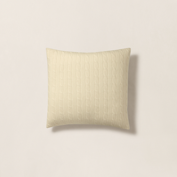 Ralph Lauren Cable Cashmere Throw Pillow In Gold