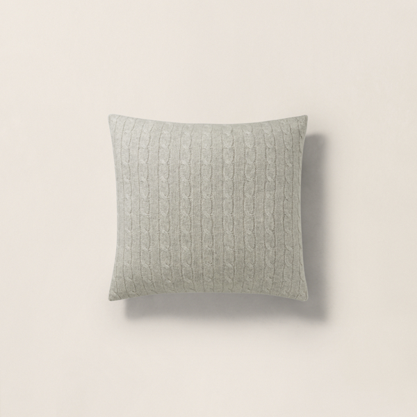 Ralph Lauren Cable Cashmere Throw Pillow In Gray