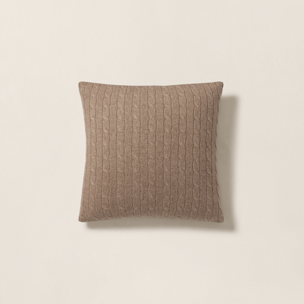 Ralph Lauren Cable Cashmere Throw Pillow In Burgundy