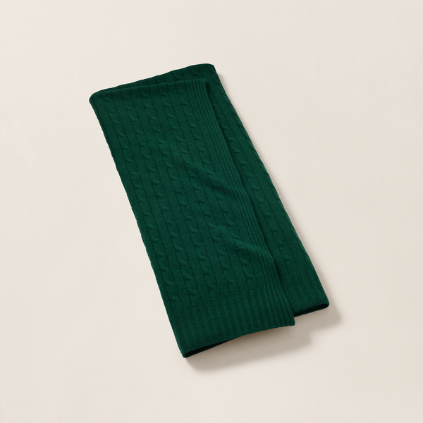 The Iconic Cable Cashmere Throw Blanket