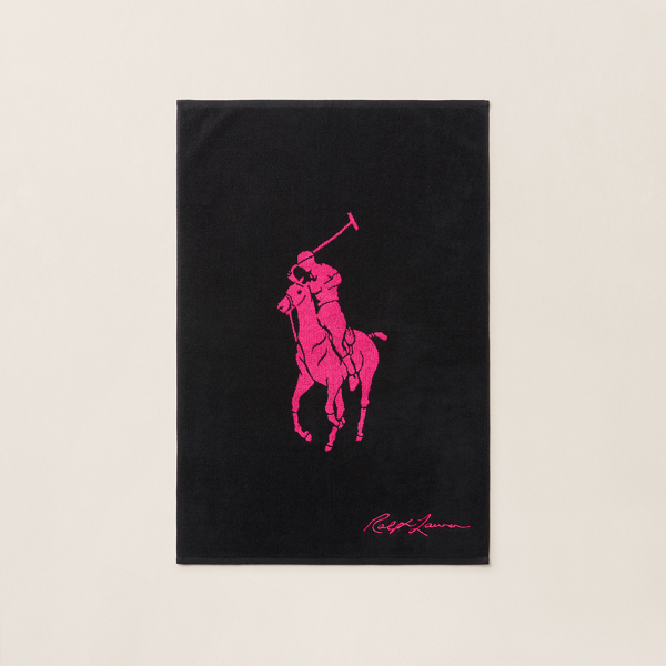 Shop Ralph Lauren Pink Pony Beach Towel In Black/pink
