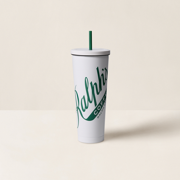 Polo Ralph Lauren Ralph's Coffee Iced Beverage Cup & Straw In White