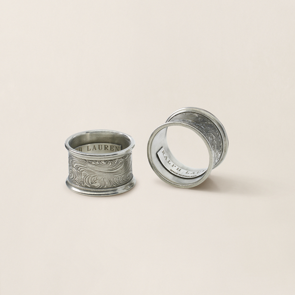 Ralph Lauren Aidan Napkin Ring Set In Silver