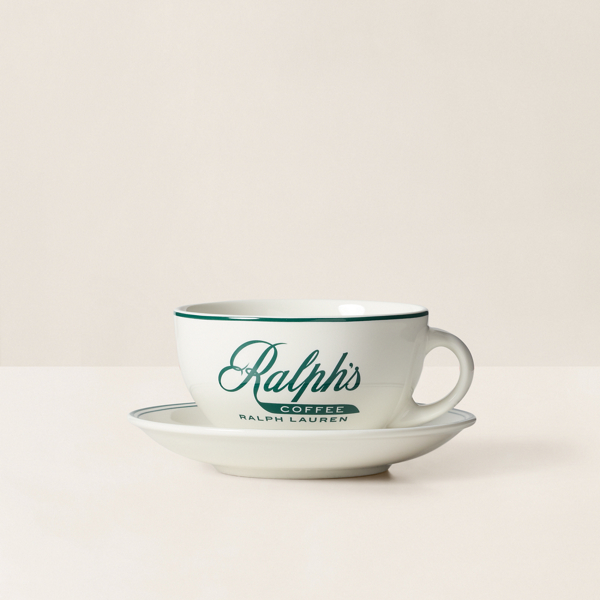 Ralph Lauren Ralph's Coffee Cup & Saucer In Green/white
