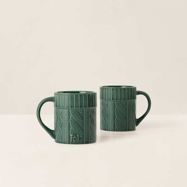 Cable-Knit Ceramic Mug Gift Set
