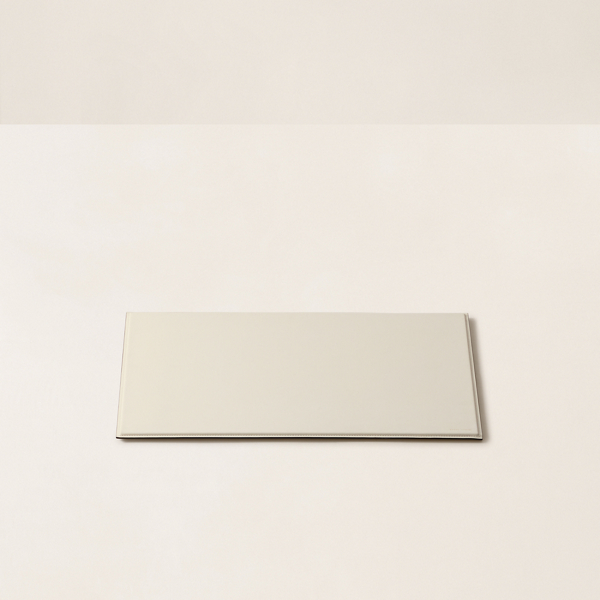 Polo Ralph Lauren Brennan Small Leather Desk Blotter In Cream