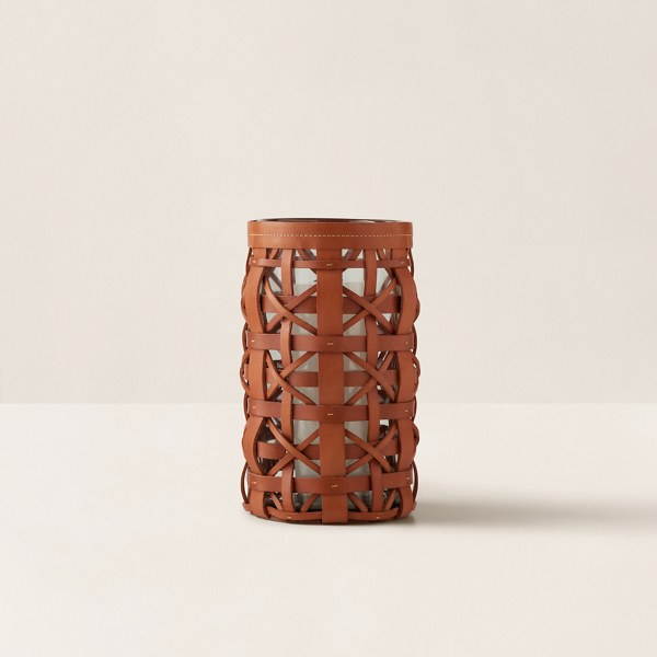 Ralph Lauren Preston Woven Leather Hurricane In Brown