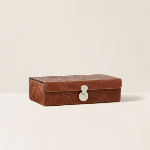 Ralph Lauren Aidan Leather Décor Box In Brown