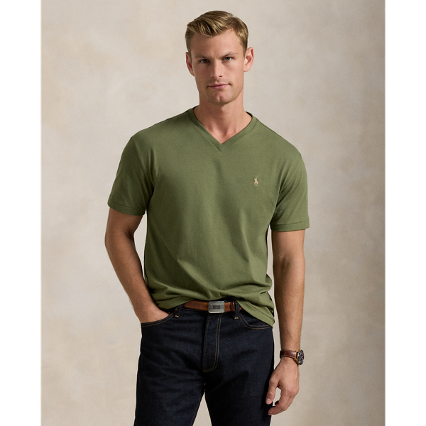 Polo Ralph Lauren Classic Fit Jersey V-neck T-shirt In Garden Trail