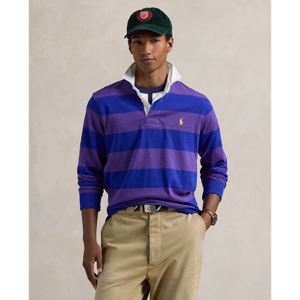 Polo Ralph Lauren The Iconic Rugby Shirt In Purple Cactus/blue