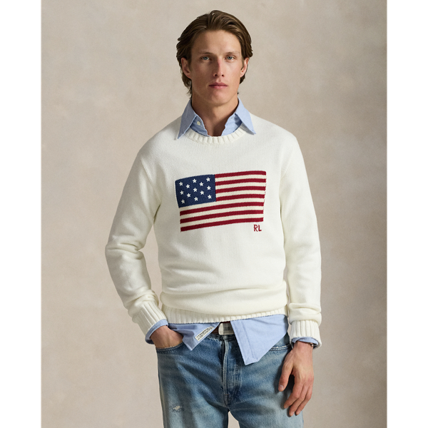 Ralph Lauren The Iconic Flag Sweater In White