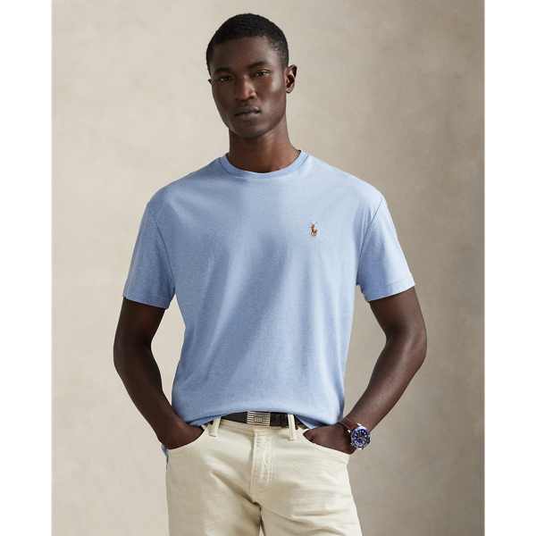 Ralph Lauren Classic Fit Soft Cotton Crewneck T-shirt In Gray