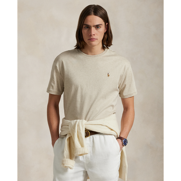 Polo Ralph Lauren Classic Fit Soft Cotton Crewneck T-shirt In Dune Tan