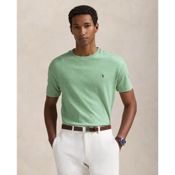 Polo Ralph Lauren Classic Fit Soft Cotton Crewneck T-shirt In Celadon Heather