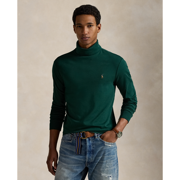 Ralph Lauren Soft Cotton Turtleneck In Green