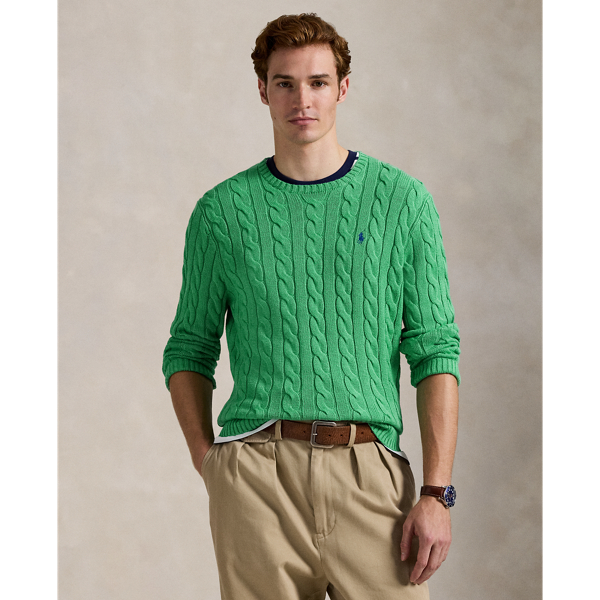 This cotton jumper combines two of Polo's most iconic design elements: a textural cable-knit motif and our signature embroidered Pony.