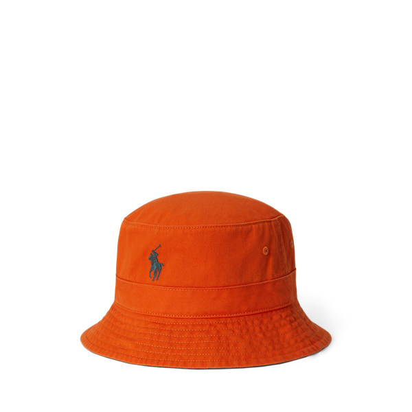 Ralph Lauren Cotton Bucket Hat In Orange