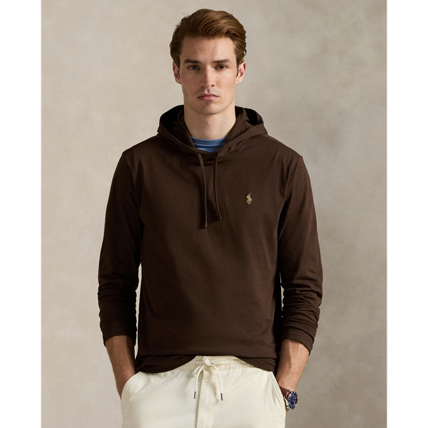 Ralph Lauren Jersey Hooded T-shirt In Brown
