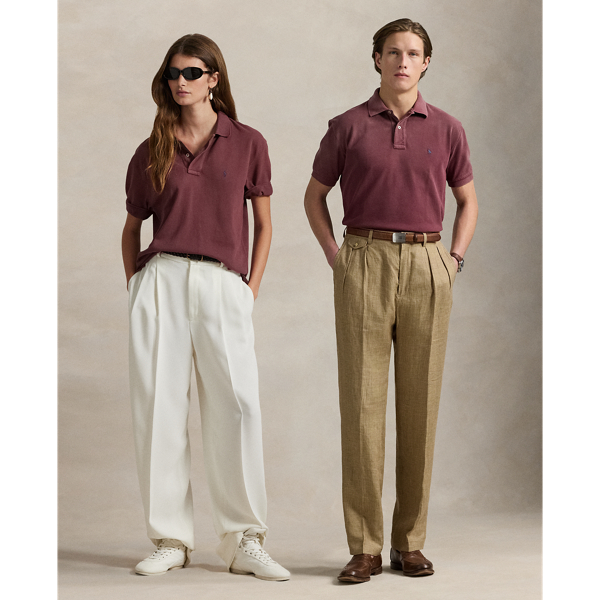 Ralph Lauren Original Fit Mesh Polo Shirt In Red Wine
