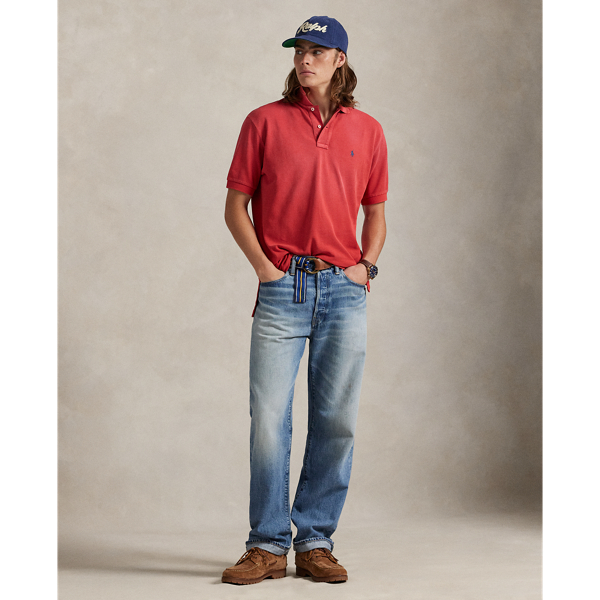 Ralph Lauren Original Fit Mesh Polo Shirt In Red
