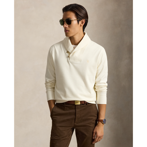 Luxury Jersey Shawl-Collar Pullover
