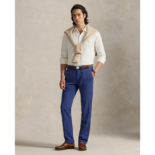 Pantalon droit en lin-coton - Polo Ralph Lauren - Modalova